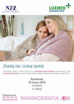 Bezpłatne badania mammograficzne dla kobiet w wieku 50-69 lat 