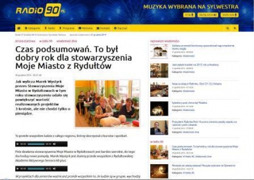 Czas podsumowań. To był dobry rok dla stowarzyszenia Moje Miasto z Rydułtów