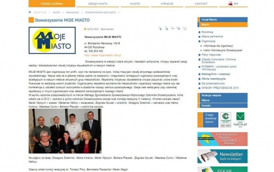 Organizacje pozarządowe na stronie Urzędu Miasta Rydułtowy